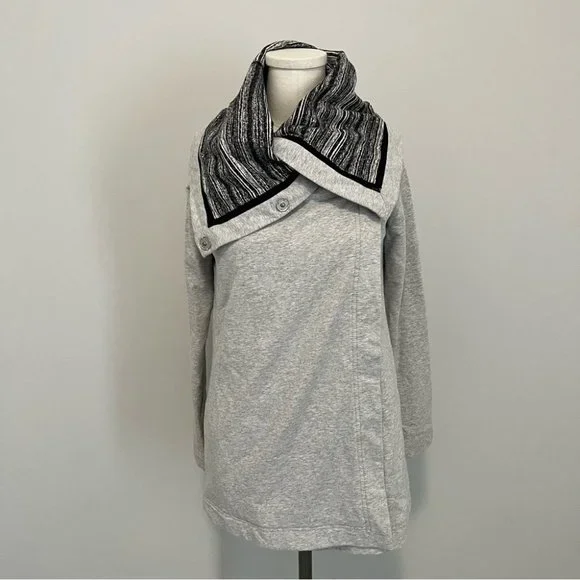 Lululemon Savasana Wrap Sweater Coal Strata Stripe - Picture 6 of 16